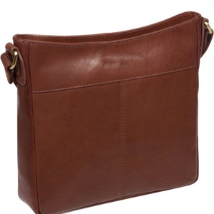 Bolsos de pecho clásicos color marrón para hombre, bolso bandolera de cuero con correa ajustable y organizador de bolsillo frontal espacioso - Product Image 3