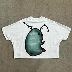 เสื้อยืดคอกลมทรงบ็อกซี่สไตล์วินเทจสตรีทแวร์ ผ้าหนา พิมพ์ลาย คอลเลคชั่นใหม่ เป็นมิตรต่อสิ่งแวดล้อม ระบายอากาศได้ดี สำหรับผู้ชาย - Product Image 5