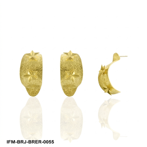 Pendientes de Aro con Estrella de Latón Hechos a Mano con Postes de Acero Quirúrgico, Baño de Oro y Revestimiento Resistente al Deslustre - Regalo - Product Image 1