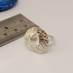 Clear <b>Crystal</b> Quartz Gemstone <b>Ring</b> 925 Sterling Silver Handmade Solid High-grade Luxury Elegant Gift Her Natural Chunky <b>Ring</b> - Product Image 4