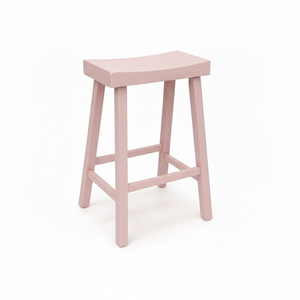 Taburete Alto Redondo Moderno de Madera de Caucho - Duradero y Ligero - Product Image 1