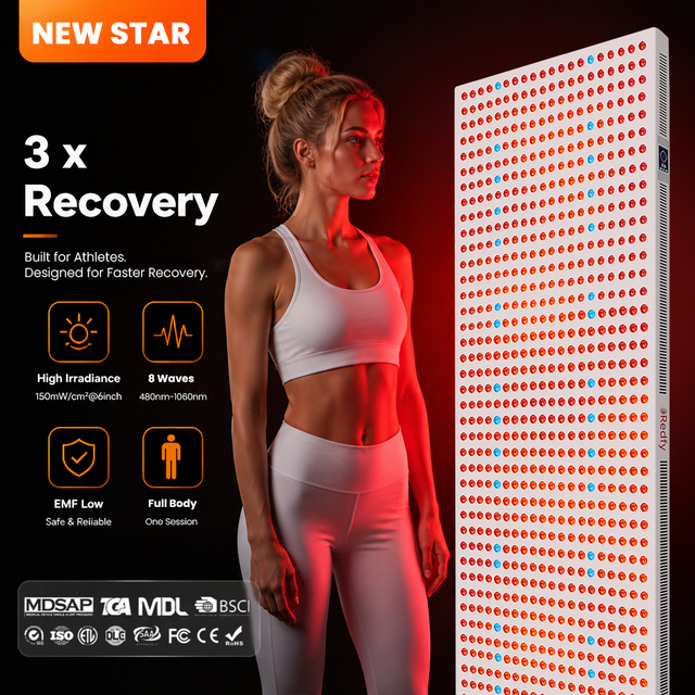Redfy Touch Screen Commercial Use Pdt Machine 8 Wavelengths Full Body Muscle Recovery 4500W Red Light Therapy Panel With Stand