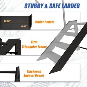 Scala Pieghevole a 4 Gradini per Camper con Corrimano Regolabili in Altezza, Piedini Antiscivolo, Gradini per Vasca Idromassaggio - Impalcature Durevoli - Product Image 2