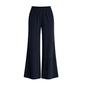 Womens Elegant Flared Pants Comfortable Fashion <b>Trousers</b> <b>Elastic</b> <b>Waist</b> 100% Cotton OEM ODM Custom Manufacturing Bulk Wholesale - Product Image 5