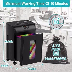 Distruggidocumenti a Taglio Incrociato da 15 Fogli con Cestello Estraibile da 17,9 Litri, Design a 3 Modalità e Livello di Sicurezza P4 per Carta, CD/Carte di Credito - Product Image 5