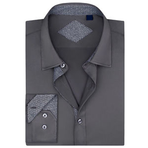 Camisas de vestir de franela de algodón antiarrugas, informales, de alta calidad y a la moda, al por mayor, para hombre, tallas grandes, unisex. - Product Image 3