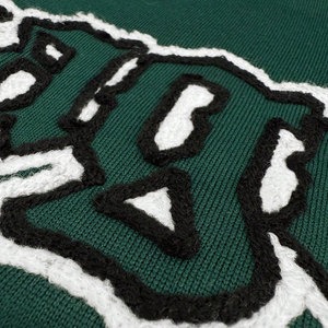 Highest Quality Thick Varsity <b>Jacket</b> Vintage <b>Patchwork</b> Green and Cream Baseball <b>Jacket</b> Streetwear Embroidery Letterman <b>Jacket</b> - Product Image 6