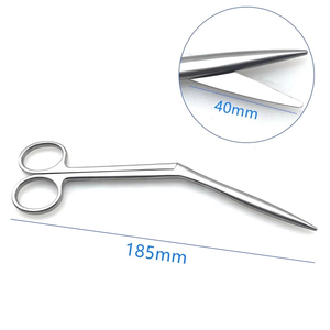 Tijeras Nasales Heymann Premium de 18 cm, Anguladas, de Acero Inoxidable, para Cirugía ORL, Rinoplastia, Septum, Turbinas, Instrumentos Quirúrgicos con Certificación CE ISO - Product Image 2