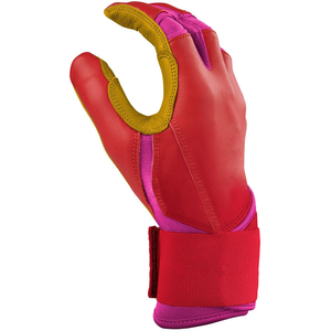 Gants de frappeur de baseball en cuir rouges à manches longues, gants de softball professionnels personnalisés pour hommes et femmes, OEM, ambidextres, respirants - Product Image 3