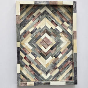 Bandeja de Madera de Lujo Pulida y Ecológica Hecha a Mano con Diseño Personalizado de Temática Budista para Decoración del Hogar, Procedente de la India - Product Image 2