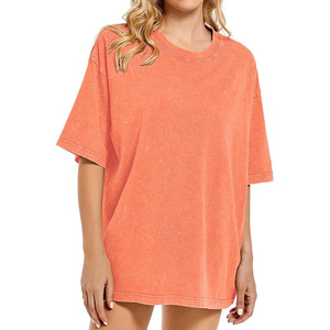 Camiseta de Algodón para Mujer, Talla Grande, Color Sólido, Cuello Redondo, Manga Corta, Corte Holgado, Estilo Casual de Primavera/Verano, Color Morado - Product Image 4
