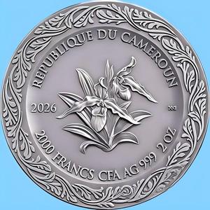 Monnaie en argent du Cameroun 2026 - Personnalisation d'usine depuis 21 ans : Zéphyr, le Dieu du Vent Occidental, et Flora, la Déesse des Fleurs - Product Image 3