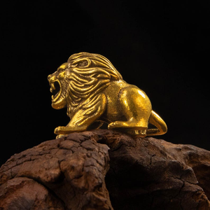 Elegant Brass <b>Lion</b> Figurine Majestic Roaring <b>Lion</b> Sculpture Luxury Animal <b>Statue</b> Tabletop Home Office Decor - Product Image 6