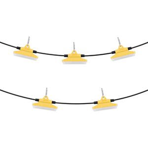 Luci a Corda per Cantieri da 50FT, 75W 7500LM, 5 Pezzi, Luce da Lavoro 5000-5500K, IP65 Impermeabile, Ganci per Sospensione, Certificato ETL, Caricatore UK AC - Product Image 1