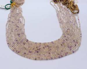 Cuentas facetadas de ametrino AAA de 2 mm, pequeñas cuentas de piedras preciosas de ametrino, 13 pulgadas, cuentas sueltas de ametrino natural pequeñas para joyería - Product Image 4
