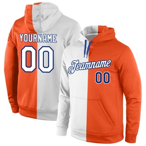 Sweat-shirt à capuche de sport tendance orange et blanc-royal, nouveau design, personnalisé, cousu sur mesure, vente en gros directe pour l'industrie - Product Image 1