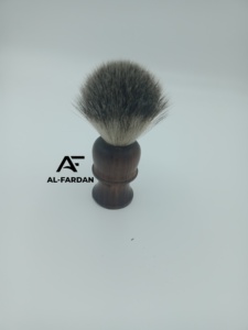 Brocha de Afeitar de Nylon Super Badger AL-FARDAN con Logotipo Personalizado para Hombre, con Mango de Madera Natural - Product Image 3