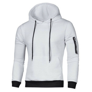Men's Hooded Sweatshirt Solid <b>Black</b> Knitted Long Sleeve Slim Fit Casual Autumn Wear Zipper Pocket Design 2027 - Product Image 5