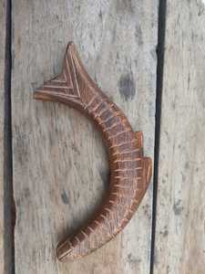 Hand Carved Brown Wooden Fish Theme <b>Bag</b> Handles Decorative Purse Handles Artisan Craft Accessories for Handmade <b>Bags</b> Antique - Product Image 4