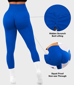 Leggings for Women Scrunch Butt Lifting <b>Tummy</b> <b>Control</b> High Waisted Solid Sports Workout Gym Running Compression Tight Yoga Pant - Product Image 4