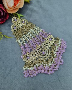 Heavy Choker Necklace With Earrings & Mang Tika Traditional Bridal <b>Wedding</b> <b>Accessories</b> Set for Women Ethnic Jewellery Wholesaler - Product Image 4