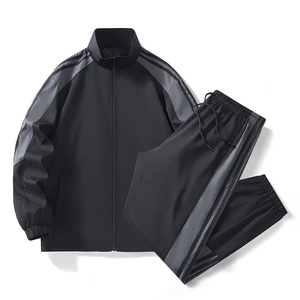 Custom Track Suit <b>Zip</b> <b>up</b> <b>Jackets</b> and Pants Two Piece Solid Causal Suit Jogging Suits Polyester Tracksuit For Men's - Product Image 5