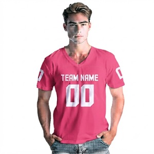 Maillot de sport personnalisé pour homme, col en V, manches courtes, t-shirt d'entraînement pour équipe athlétique, respirant, fabrication OEM en gros par Rexfit - Product Image 6