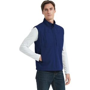 Gilet sans manches bleu marine pour homme, col montant, léger, hydrofuge, ODM - Product Image 1