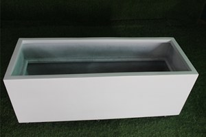 Large Luxury Modern Rectangular FRP <b>Planter</b> Box Wheels Lightweight Weather Resistant Fiberglass Outdoor Flower <b>Pot</b> for - Product Image 3