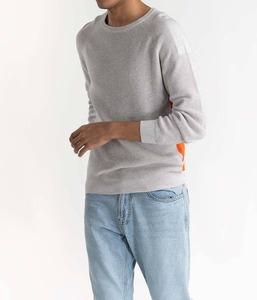 Suéter de Punto Transpirable de Manga Larga para Invierno, Suéter de Moda para Hombre con Cuello Redondo y Diseño de Parches de Colores - Product Image 2