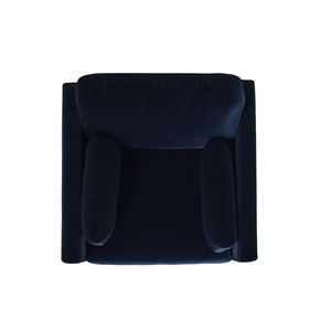 Poltrona Knox Modern Farmhouse da 36 pollici in velluto performante blu navy scuro per il soggiorno - Product Image 3