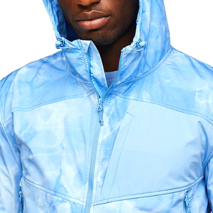 <b>Men's</b> 100% Polyester <b>Canvas</b> Windproof Quick Dry Breathable Casual Outdoor Sports Lightweight Color Blocking Rain <b>Jacket</b> Hood - Product Image 4