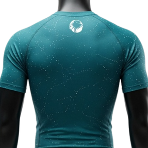 Dark Teal Gold <b>Men</b> Compression <b>T</b> <b>Shirt</b> <b>and</b> <b>Shorts</b> Set Quick Dry Stretch Gym Fitness Training Running Workout Athletic Sportswear - Product Image 4