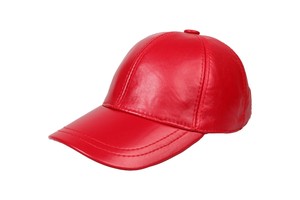 Casquette de baseball en cuir rouge réglable, chapeau carré en cuir pour hommes et femmes, sport, décontracté, extérieur - Product Image 5