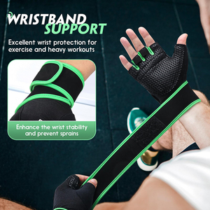 Gants de sport d'extérieur confortables à demi-doigts en cuir respirant pour la gym et le fitness - Product Image 4