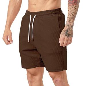 <b>Men's</b> New Corduroy <b>Shorts</b> Solid Color Drawstring Waist Casual Breathable Knitted <b>Short</b> Pants 100% Cotton Mid Rise for <b>Men</b> Wear - Product Image 2