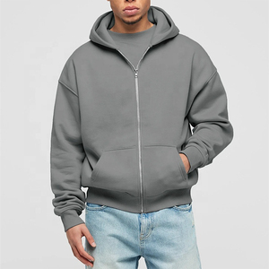 Nouveau Hoodie Homme Zippé en Coton de Haute Qualité, Coupe Ample, Couleur Unie, Modèle Lourd – Collection Sweatshirts & Hoodies Homme - Product Image 3