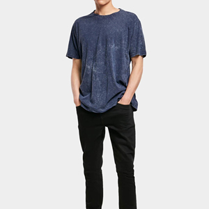 Camiseta Deportiva MOOGIO Personalizada con Lavado Ácido para Hombre, 100% Algodón, Cuello Redondo, Manga Corta, Transpirable, Logotipo Personalizado, MOQ Bajo - Product Image 1
