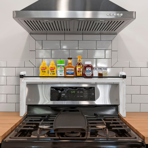 MyGift Étagère à épices blanchies à la chaux de 33 pouces 2026 Must-Buy Over-Stove Kitchen Organizer Display Shelves - Product Image 1