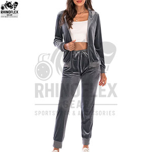 Women's Tracksuit Sweatsuit Girls 100% Cotton Velour <b>Velvet</b> Nylon Custom Windbreaker Tracksuit Sets Tracksuits Set For Women - Product Image 3