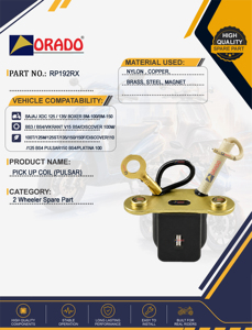 Bobina de encendido de calidad de exportación para Bajaj XCD 125 135 Boxer BM 100 150 CT 100 Platina, repuestos para motocicletas de dos ruedas, India, Orado. - Product Image 3