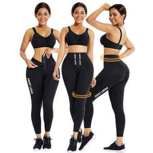 Pantalons de yoga anti-cellulite à compression, tissu texturé, leggings sculptants - Product Image 6