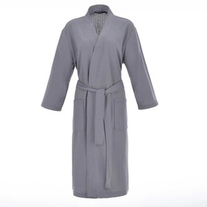 Wholesale Customized 100% Cotton <b>Waffle</b> Long Sleeve Bathrobes Summer Breathable Quick-Dry Bathrobes - Product Image 5
