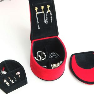 High <b>Heel</b> Shoe Design 9\" Tall <b>Red</b> Velvet Jewelry Box with Hooks - Product Image 3