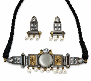 Fournisseur de Confiance : Ensemble de Bijoux Bohèmes Bicolores en Argent Vieilli pour Femme – Vente en Gros Direct Fabricant - Product Image 1