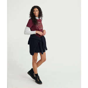 Camiseta de Mujer en Capas Color Granate, Corte Regular, Casual, Suave, Transpirable, Antipilling, Comprimida, con Logotipo Personalizado, para Uso Diario, Top de Moda - Product Image 5