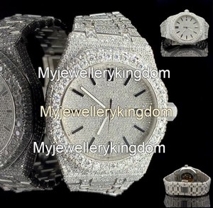 Relojes Mossinate de Acero Inoxidable con Moissanita VVS, Reloj Mecánico con Diamantes para Hombre, Estilo Hip Hop, Apto para Prueba de Diamantes - Product Image 5