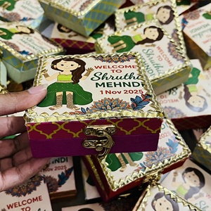 Mehndi Favor <b>Boxes</b> Handcrafted Return Gifts for Wedding Guests <b>Bridal</b> Shower Keepsakes Jewelry Gift <b>Boxes</b> - Product Image 1