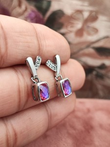 Pendientes de Cristal de Cuarzo Arcoíris, Joyería con Aspecto de Plata de Ley, Regalo para Mujer, Elegantes Pendientes Colgantes con Piedras Preciosas Coloridas - Product Image 4