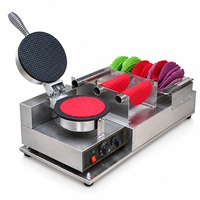 Kolice Taco-120, machine à gaufres électriques à trois moules pour desserts et cornets de style taco